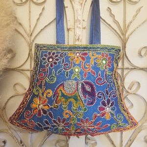 Elephant tapestry tote